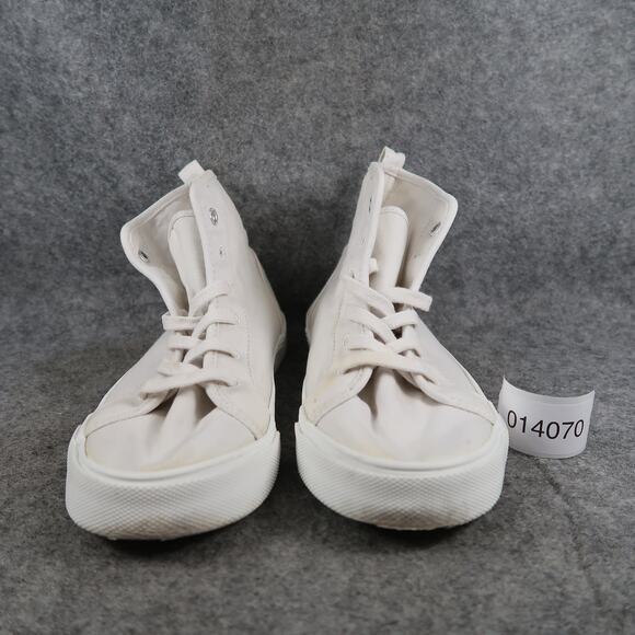 Old Navy Shoes Big Kids 5 Casual Sneakers High Top Canvas Lace Up White Trainers - Picture 2 of 11